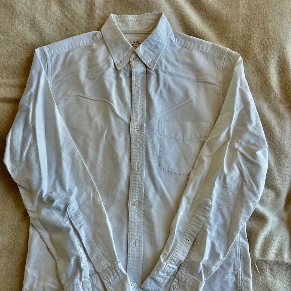 J. Crew White Casual Button Down Shirt
